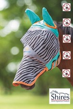 ZEBRA Fly Mask Shires Zeb-Tek Full Face UV Blocking Mesh Eye Visor Extra Full