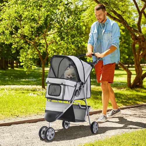 Pawhut pet stroller pushchair - stroller,