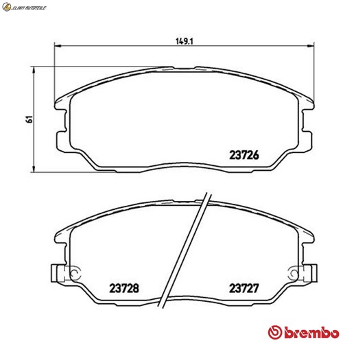 Brake pad set disc - , p