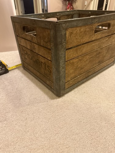 Vintage wooden milk crate - milk,