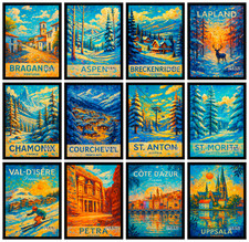 Famous Landmarks Travel Poster