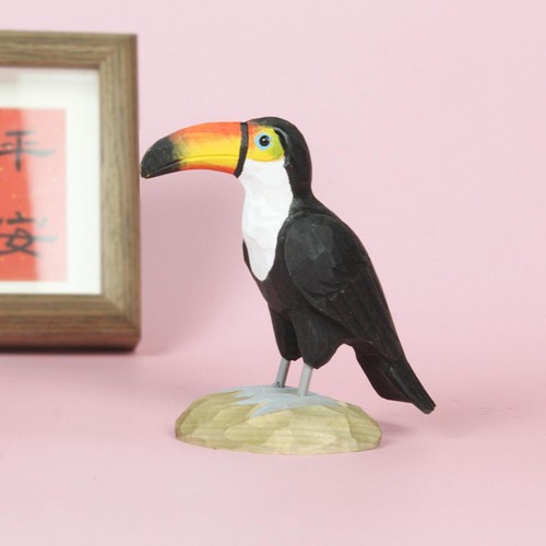 Wood carved bird home decor - bird,