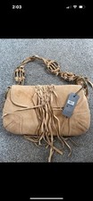 River Island Women's Medium Suede Leather Handbag Shoulder Bag Tan