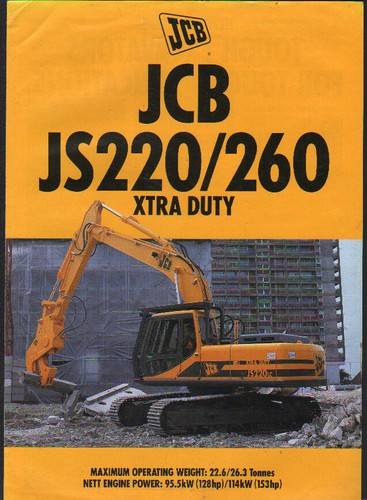 Jcb js220 and js260 - jcb, duty