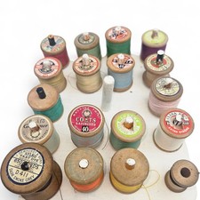 Wooden Cotton Reels  Mixed Bundle Coats Dewhurst Sylko Anchor Handmade Holder
