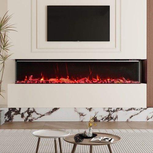Led fireplace media wall - led,