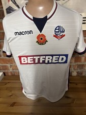 MACRON BOLTON WANDERERS POPPY HOME FOOTBALL SHIRT ADULT SIZE MEDIUM