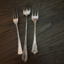 lot of three sterling pickle forks -JS co, Lunt, Hallmarked