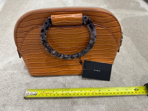 Zara tan croc effect top - tan,