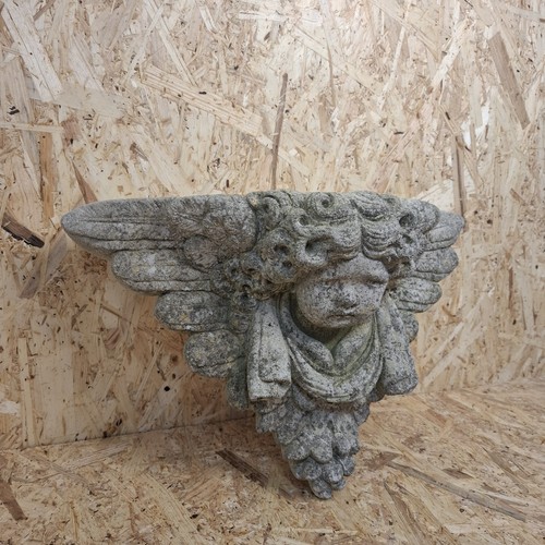 Vintage stone cherub wall - vintage,