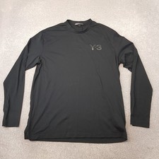 Adidas Y3 Mens T-Shirt XL Black Long Sleeve Yohji Yamaoto High Crew Neck