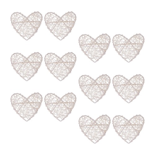 Pcs heart wicker hanging - heart,