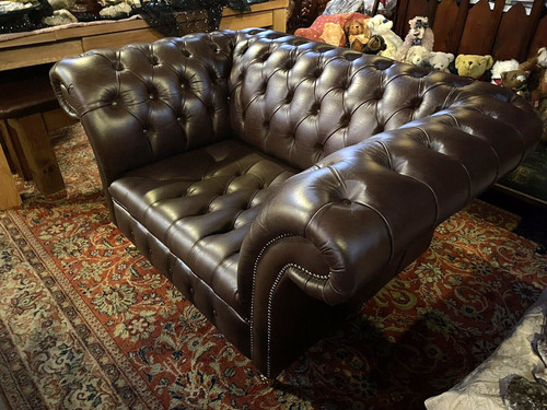 Genuine leather chesterfield - genuine,