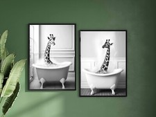 X2 Bathroom Humour Giraffe