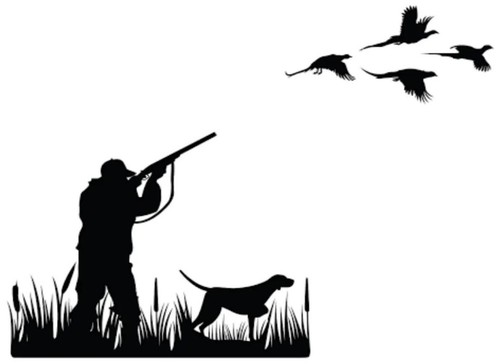 Hunter with dog - with,