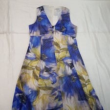 ARTIGIANO ITALY SIZE 14UK LARGE WOMENS FLORAL LIGHTWEIGHT SLEEVELESS MAXI DRESS