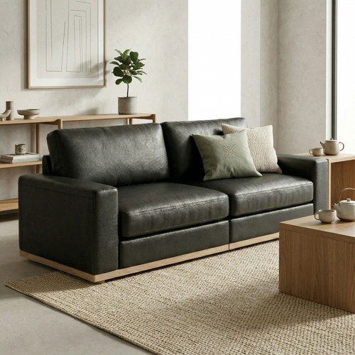Leather oversized sofa - pu,