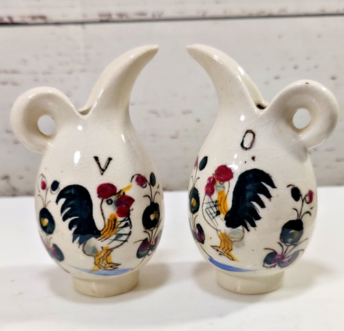 Vintage polish pottery oil and - vintage,