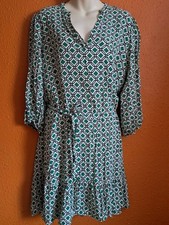 peacock size 16 geometric pattern very orla keily but NOT. Green vintage style