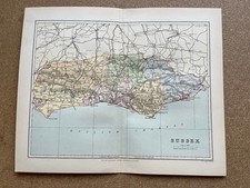 Antique map of Sussex 1895