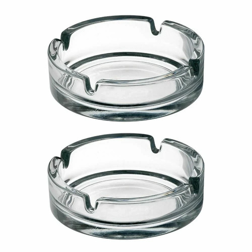 Large glass ashtray cigarette - ashtray.,
