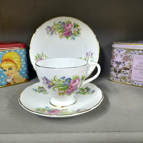 Vintage bone china tea trio - bone,