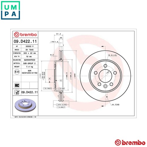 Brake disc d422 11 - 09.d422.11, for