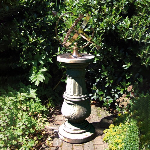Pedestal armillary 133cm stone - pedestal,
