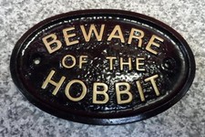 HOBBIT - PLAQUE SIGN SHED (Gold or Silver Lettering)