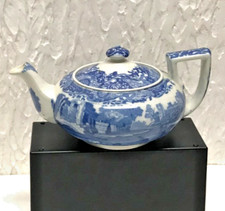 Antique Copeland Spode China Blue Italian Teapot  Rare shape