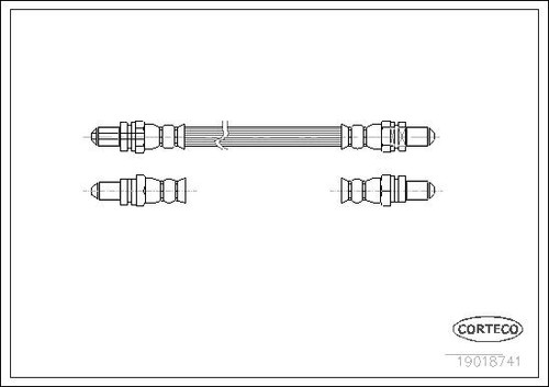 Brake hose rear - inner, fits