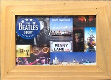 The Beatles Collage photo image in wood Pine Frame 18cm x 13cm