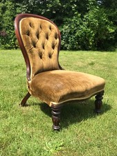 Antique victorian spoonback - antique,