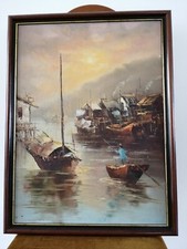 Sampans in Hong Kong Harbour