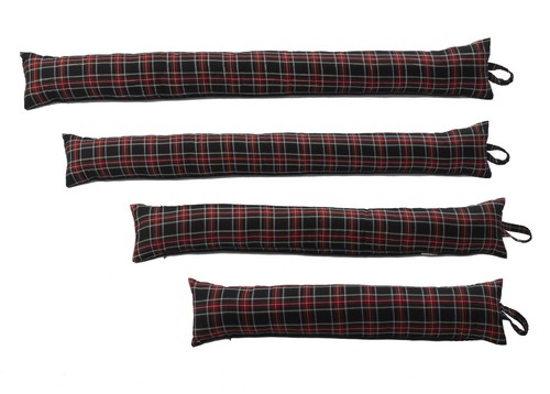 Draught excluder tartan black - draught,