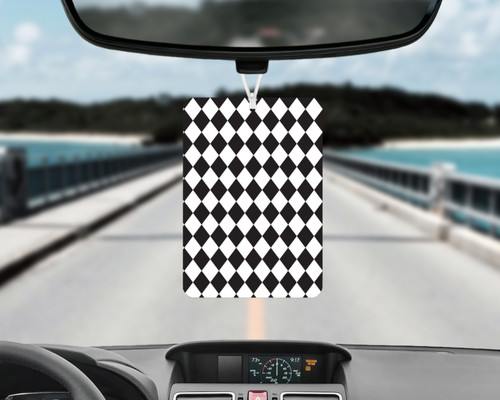 Black white check car - white, air