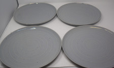John Lewis Stoneware Large Dinner Plates Blue Grey Circle Design - set of 4