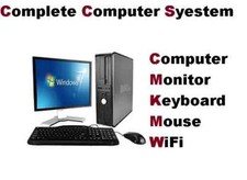 FULL WINDOWS 7 PRO 32 bit COMPUTER SYSTEM DESKTOP 4GB PC MONITOR  KEYBOARD MOUSE