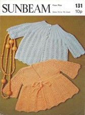 Pattern for 2 baby/reborn matinee coats - 1 to knit and 1 to crochet in 4 ply