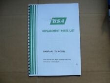 BSA B175 BANTAM PARTS BOOK FOR