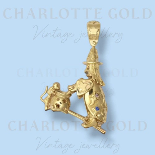 New 9ct gold articulated witch - new,