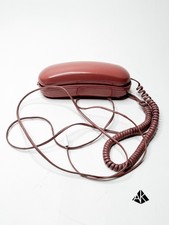 BT Duet 100 Push Button Landline Phone Maroon Red Retro Corded Telephone