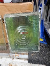 Vintage Reclaimed Bullseye Bullion Antique Window Glass Pane 10.5 x 10.5 