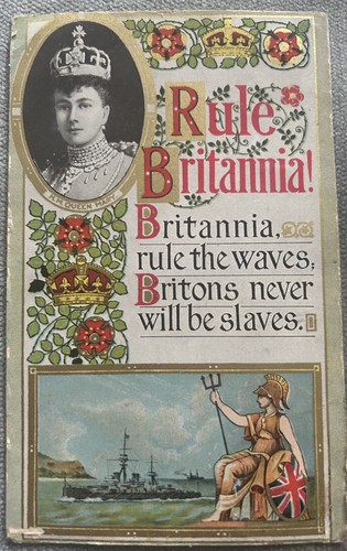 Patriotic postcard queen mary - patriotic,