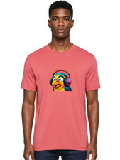 Parrot-Headphones Mens Graphic Tee, 100% Cotton, Casual Summer Wear