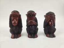 Hand Carved Wood 3 Wise