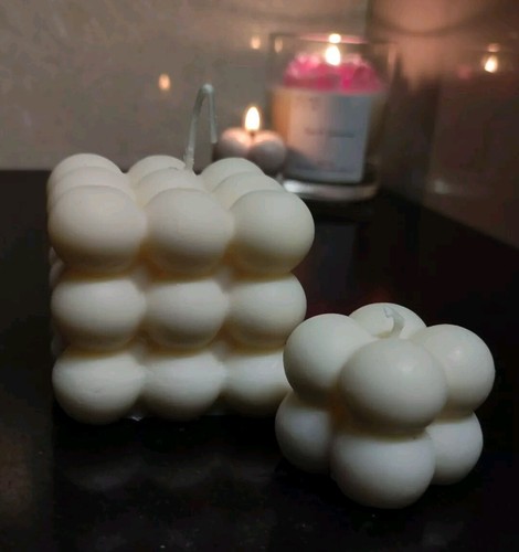 Bubble cube candle - cube,