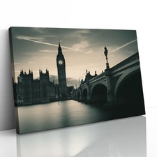 Big Ben and Westminster Bridge Canvas Framed Print Picture Wall Art