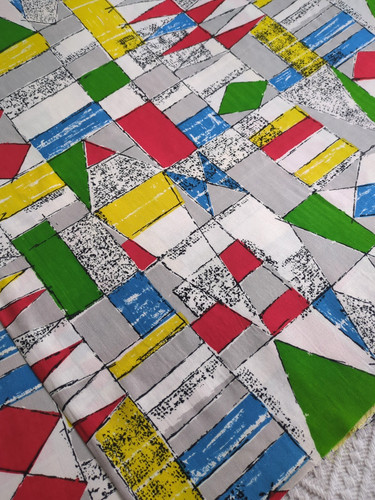 Vintage fabric geometric red - fabric,