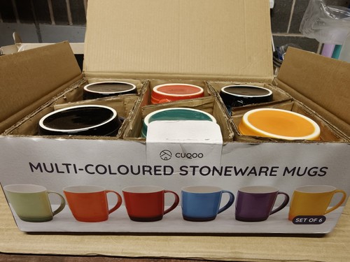 Cuqoo stoneware mugs set 6 - stoneware,